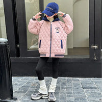 Girls Pink Quilted Hooded Zipper jacket Coats & Jackets Pink 5-6 Y