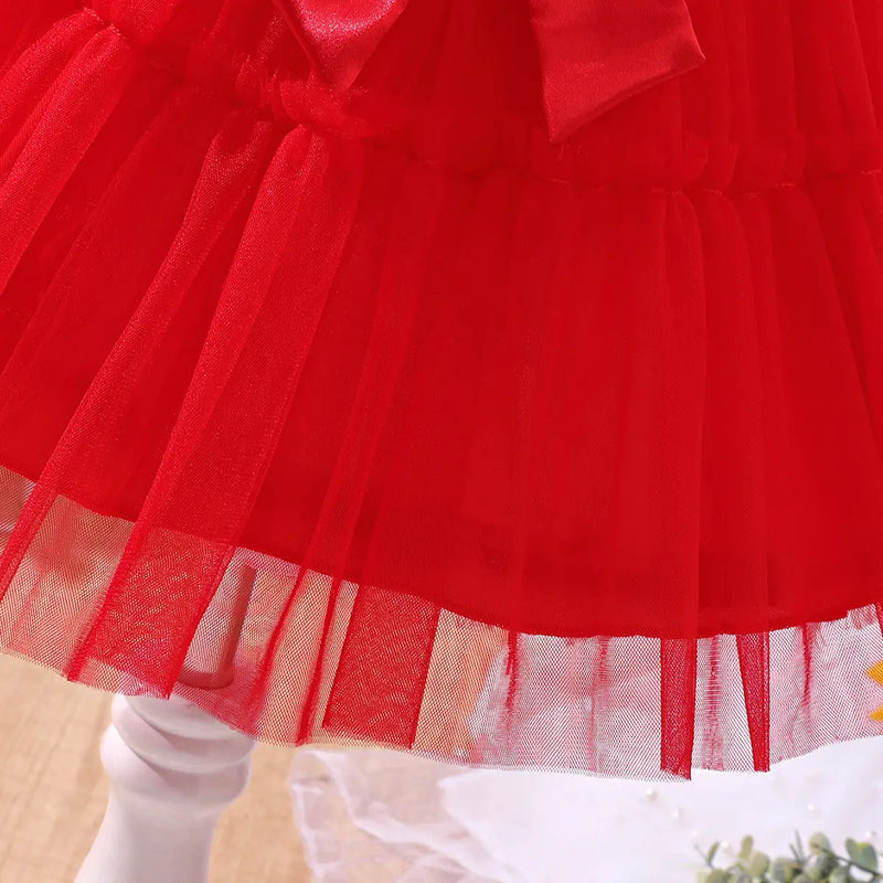Girls Red Sequined Fit & Flare Party Wear Dress Party Dresses