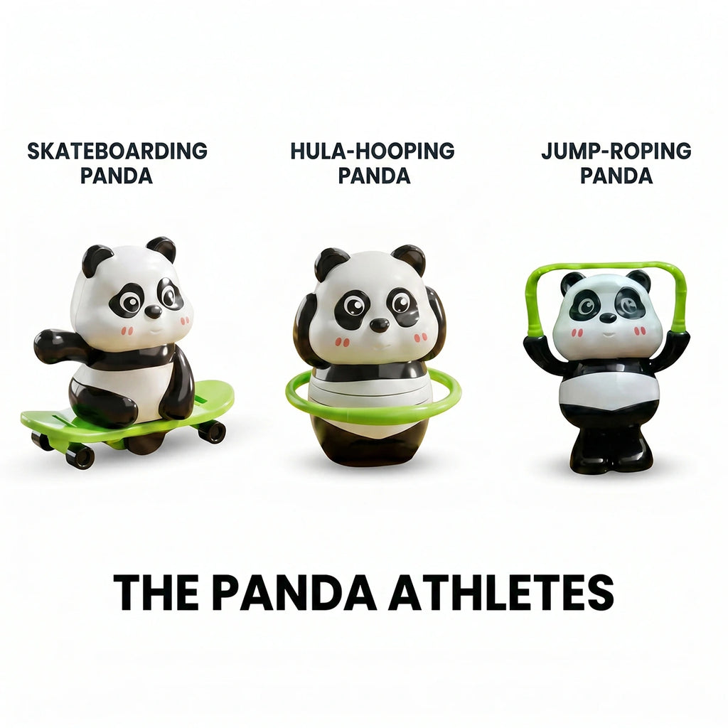 3 Naughty Pandas, Unlimited Fun, 3 in-1 Moving Panda Toy Set for Kids Trending Accessories