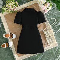 Girls Black Floral Applique Blazer Dress Casual Dresses