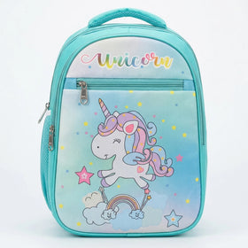 Girls Sea Green Unicorn Print School Backpack Trending Accessories Sea Green Onesize