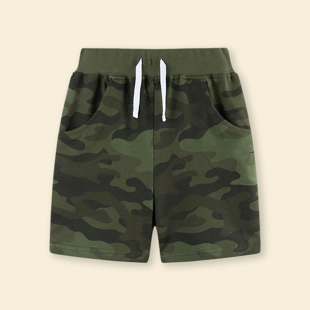 Boys Camouflage Print Regular Shorts