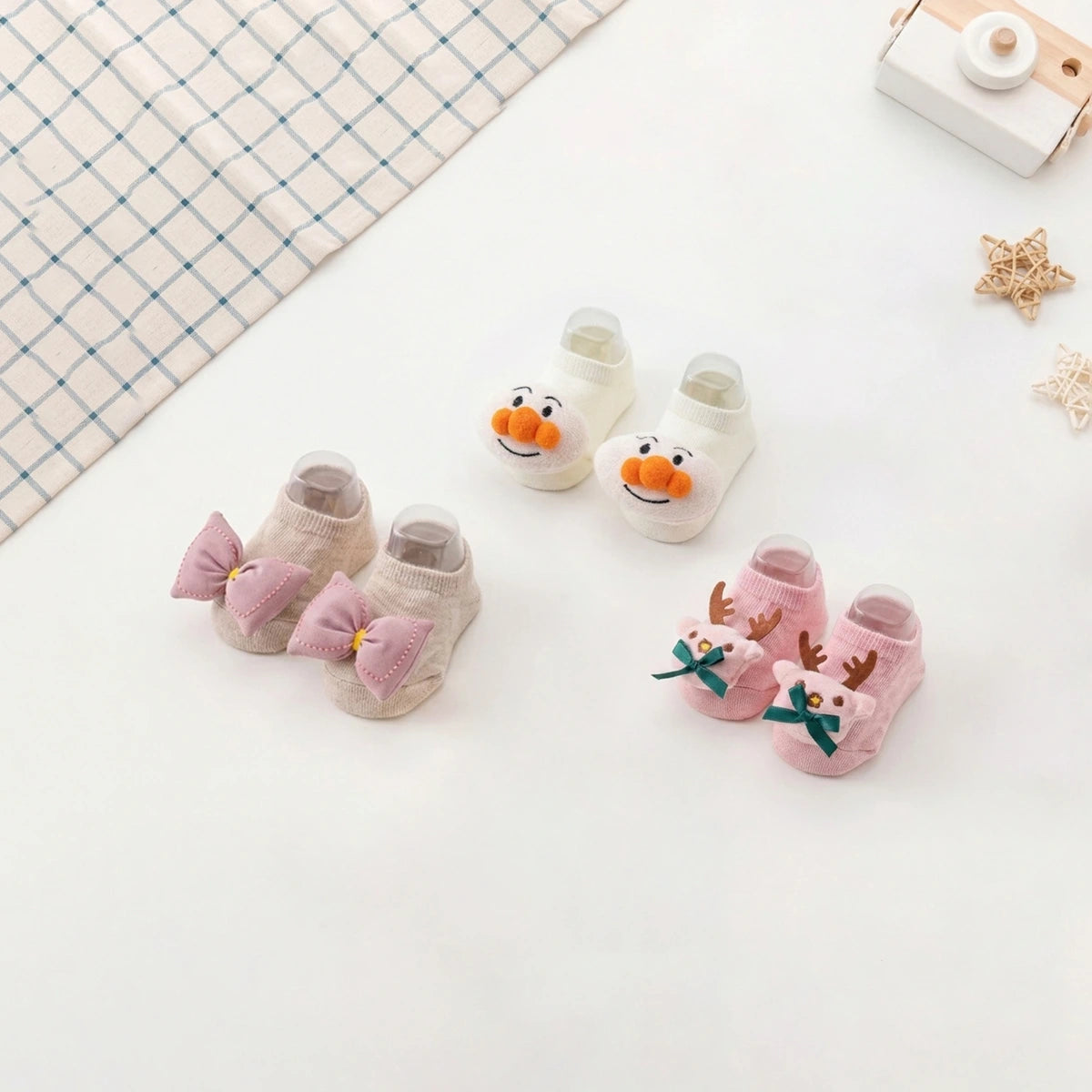 Pack of 3 Girls Multicolour Embroidered Applique Ankle Length Socks Socks Multicolor 0-1 Y