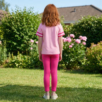 Girls Pink Graphics Printed T-Shirt With Legging Sets Sets
