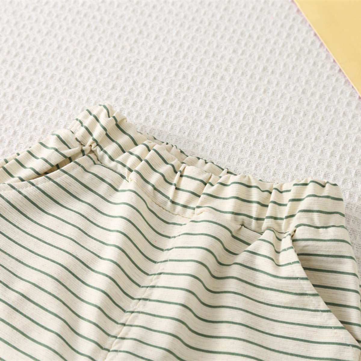 Boys Green Dinosaur Striped Polo T-shirt with Shorts Set Sets