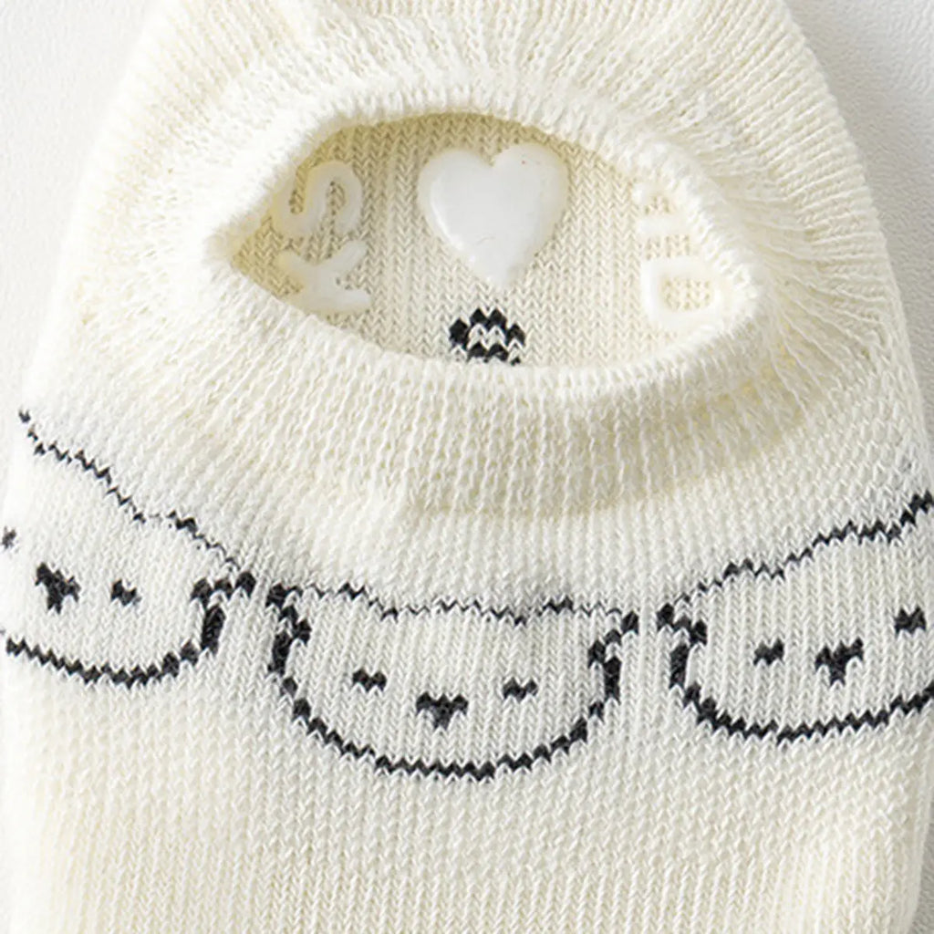 Pack of 5 Off White Animal Design Ankle Length Socks Socks