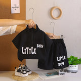 Boys Black Typographic Printed Oversized T-Shirt With Shorts Co-ord Sets