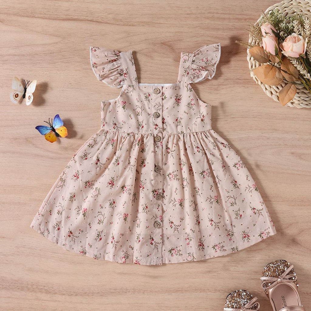 Girls Floral Printed Fit & Flare Dress