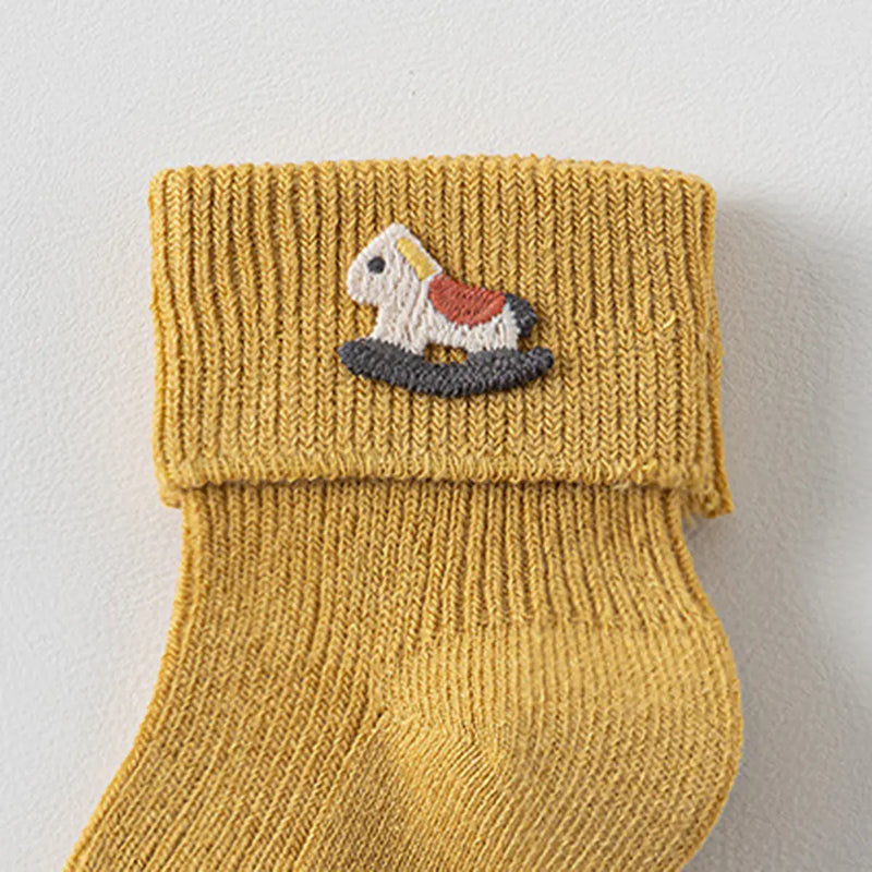 Pack of 6 Boys Multicolour Embroidery Applique Ankle Length Socks Socks