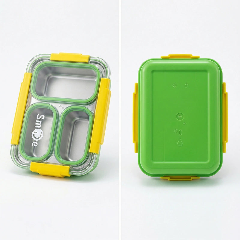 Kids Green Daily Fresh 3-Compartment Lunch Box Trending Accessories