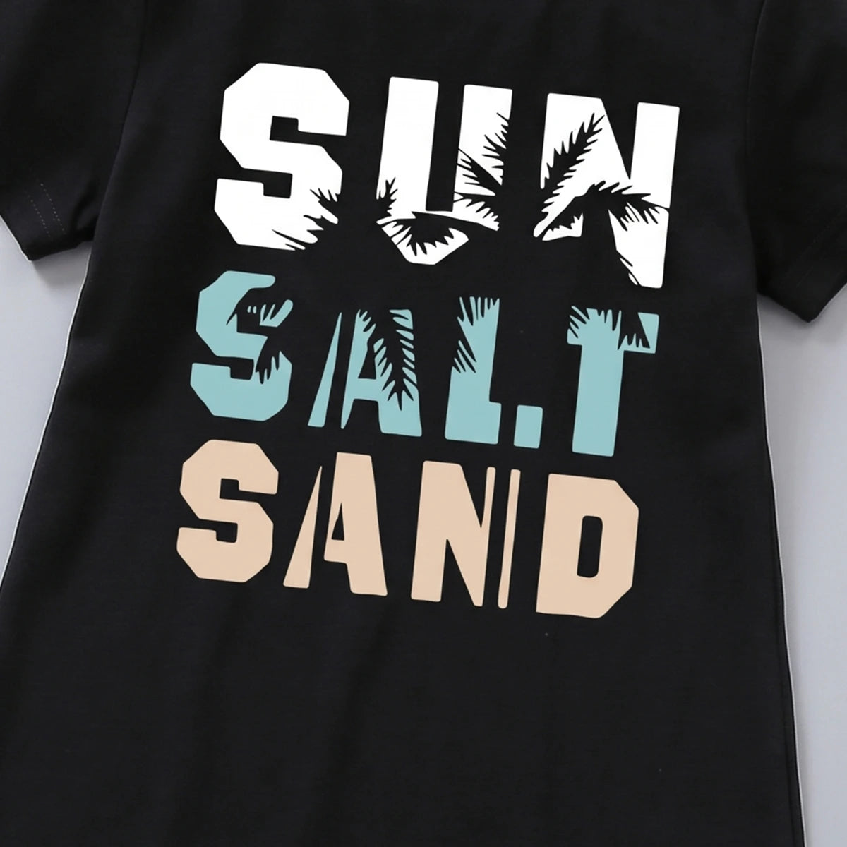 Girls Black Typographic Print Short Sleeve T-Shirt Dress Casual Dresses
