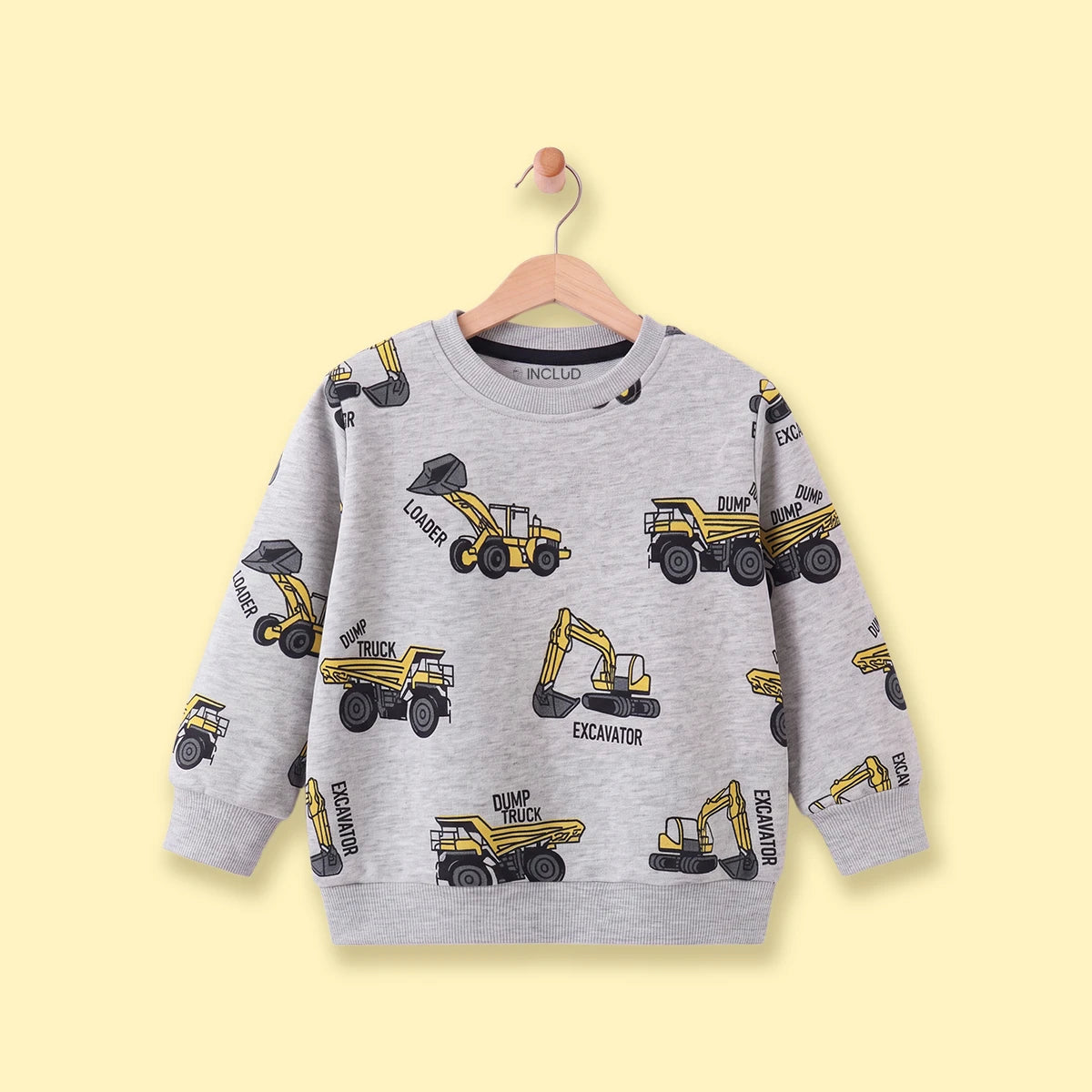 Boys Grey Graphic Round Neck Sweatshirt Sweatshirts & Hoodies Grey 1-2 Y