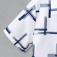 Boys White Abstract Print Short Sleeve Shirt With Pants Set 2 pc. Sets