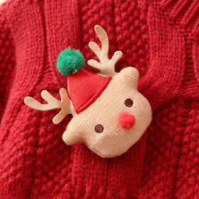 Girls Red Cable Knit Long Sleeve Sweater Sweaters & Cardigans