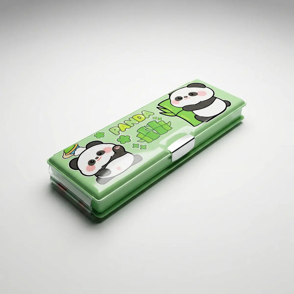 3D Squishy Panda Pop Eye Magnetic Pencil Box for Kids Trending Accessories Light Green Onesize