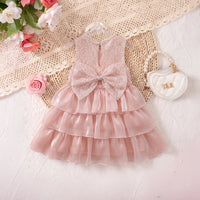 Girls Light Pink Sequins Embellished Layered Party Dress Party Dresses
