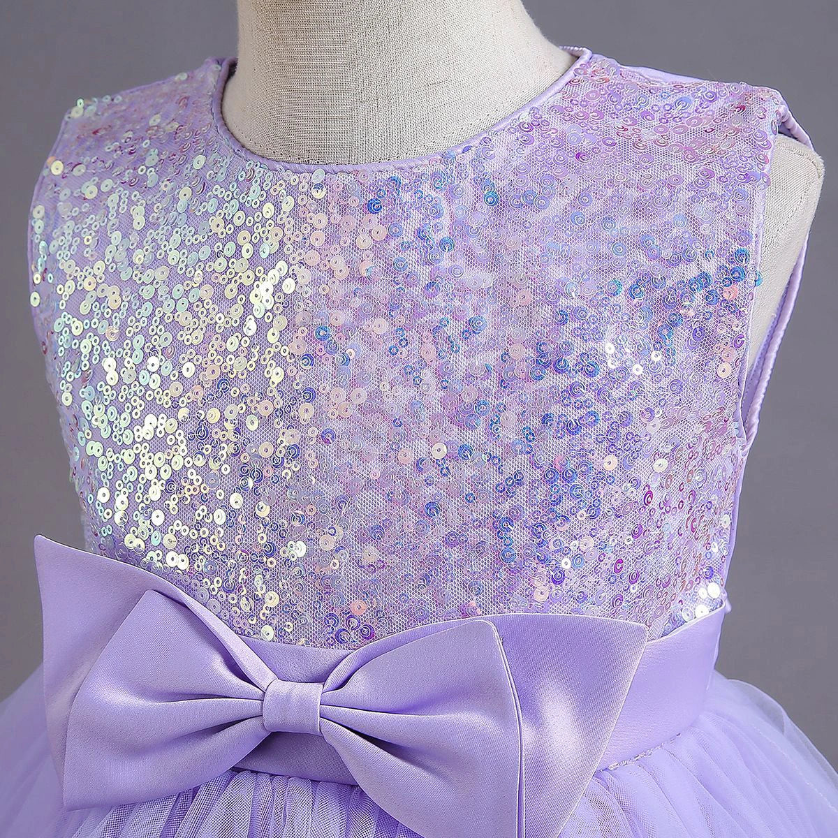 Girls Purple Sequin Embellished Tutu Party Wear Dress Party Dresses