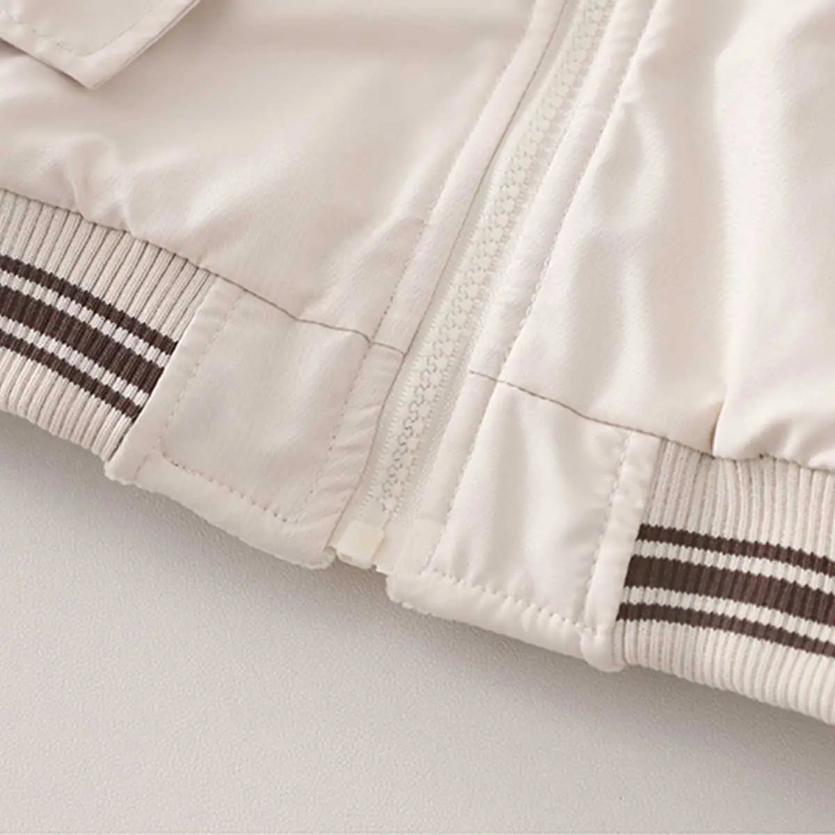 Boys Beige Typographic Printed Hooded Zipper Jacket Coats & Jackets