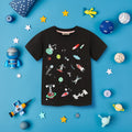 Boys Printed Short Sleeves T-Shirt Tshirts Black 1-2 Y 