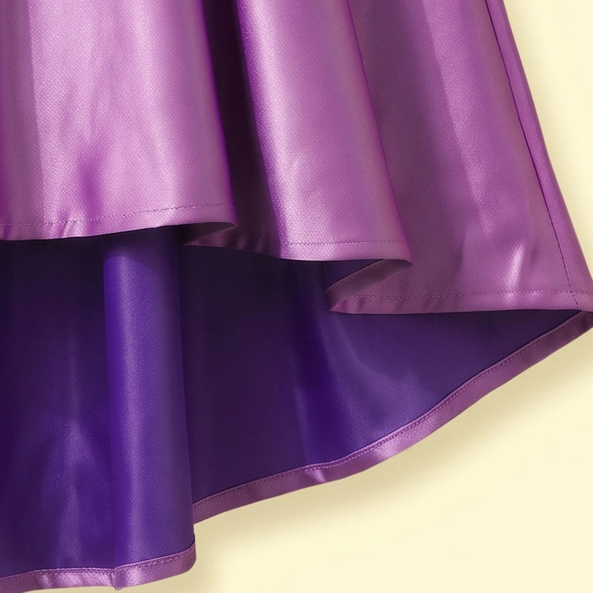 Girls Purple Floral Applique Sleeveless High-Low Party Dress Party Dresses