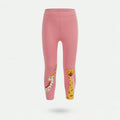 Girls Pink Giraffe Embroidered Leggings Leggings & Tights Pink 3-4 Y