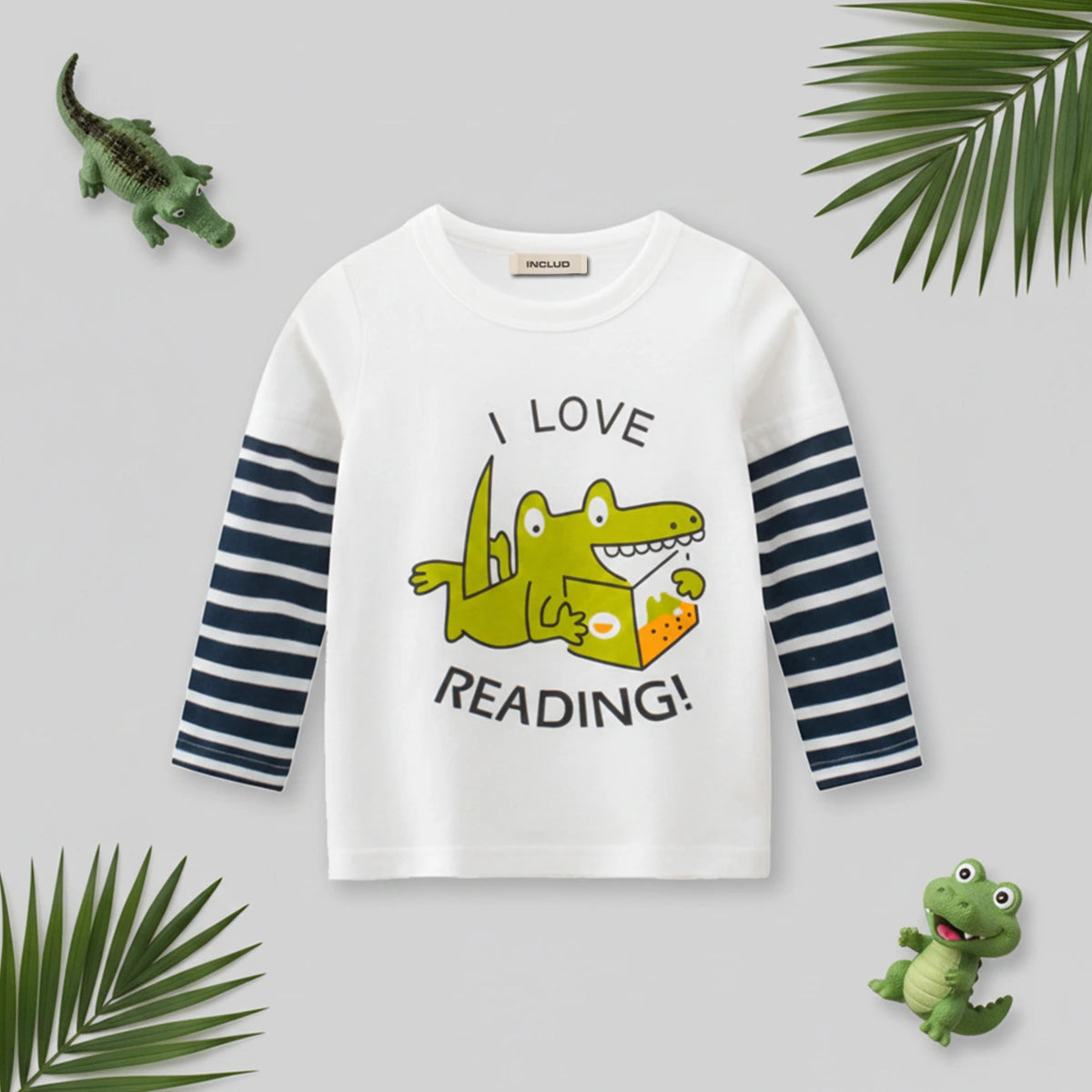 Boys White Typographic Printed Long Sleeves T-Shirt Tshirts White 1-2 Y