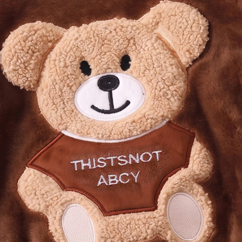Boys Brown Teddy Applique Sweatshirt With Pants Sets 2 pc. Sets