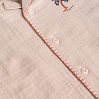 Boys Peach Embroidered Shirt With Cargo Pocket Shorts Sets 2 pc. Sets