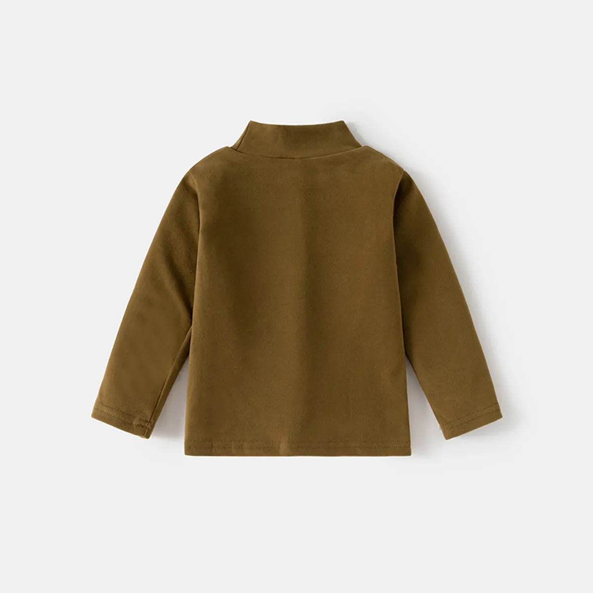 Boys Brown Mock-neck T-Shirt With Long Sleeves Tshirts