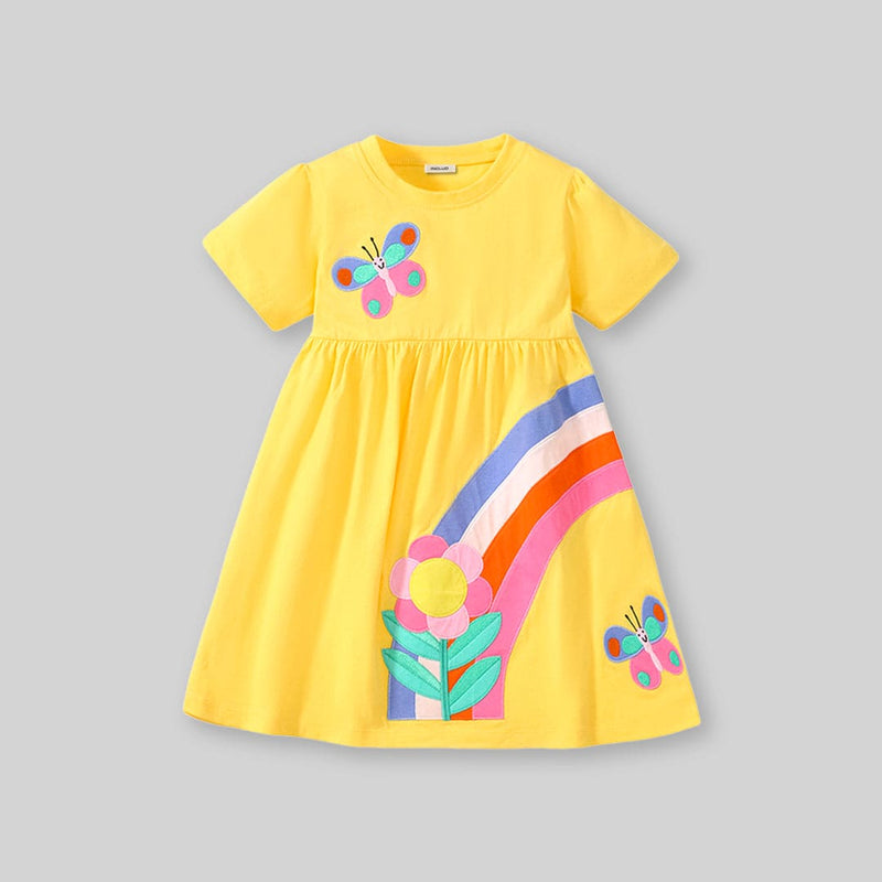 Girls Patchwork Fit & Flare Casual Dress Casual Dresses   