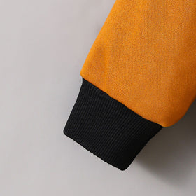 Boys Orange-Black Colorblocked Sweatshirt with Joggers Set Sets