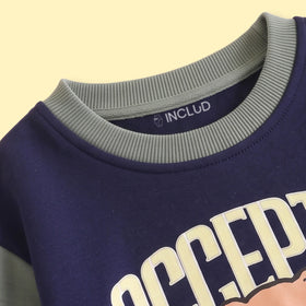 Boys Navy Blue Typographic Long Sleeve Sweatshirt Sweatshirts & Hoodies