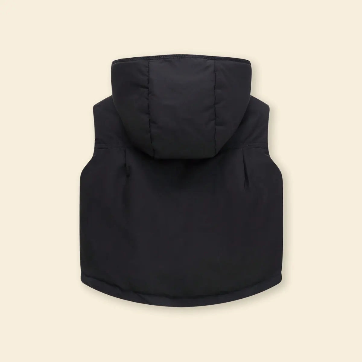Boys Black Hooded Sleeveless Puffer Vest Coats & Jackets