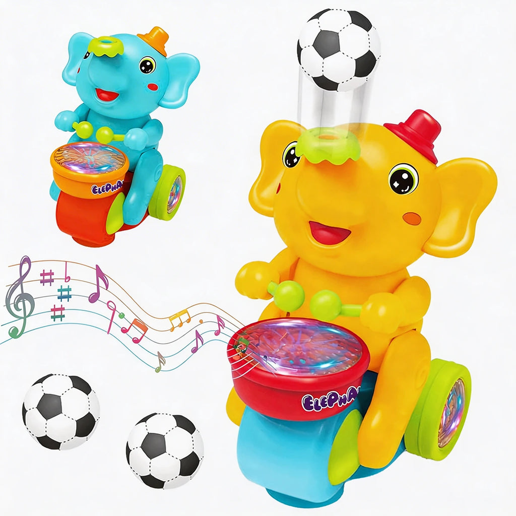 Kids Elephant Drummer Toy with Levitating Ball & Lights Trending Accessories