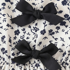 Girls Black Floral Long Sleeve Fit & Flare Dress Casual Dresses
