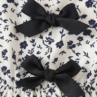 Girls Black Floral Long Sleeve Fit & Flare Dress Casual Dresses