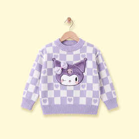 Girls Lavender Cartoon Character Long Sleeve Sweater Sweaters & Cardigans Lavender 1-2 Y