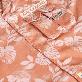 Boys Orange Tropical Print Short Sleeve Shirt With Shorts Sets 2 pc. Sets