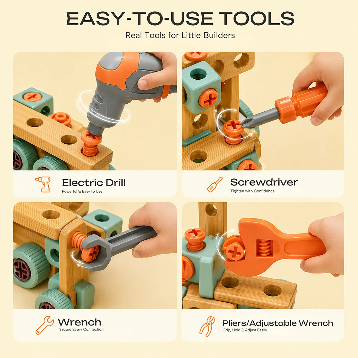 Kids Tool Box Toy Set - 144 Piece STEM Building Kit with Tools and Storage Case Trending Accessories