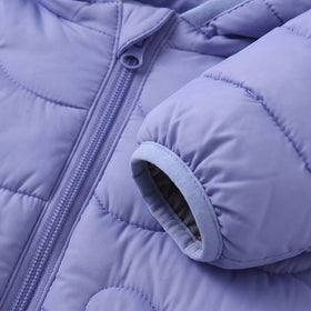 Boys Blue Bear Ear On Hood Quilted Zip-up Jacket Coats & Jackets