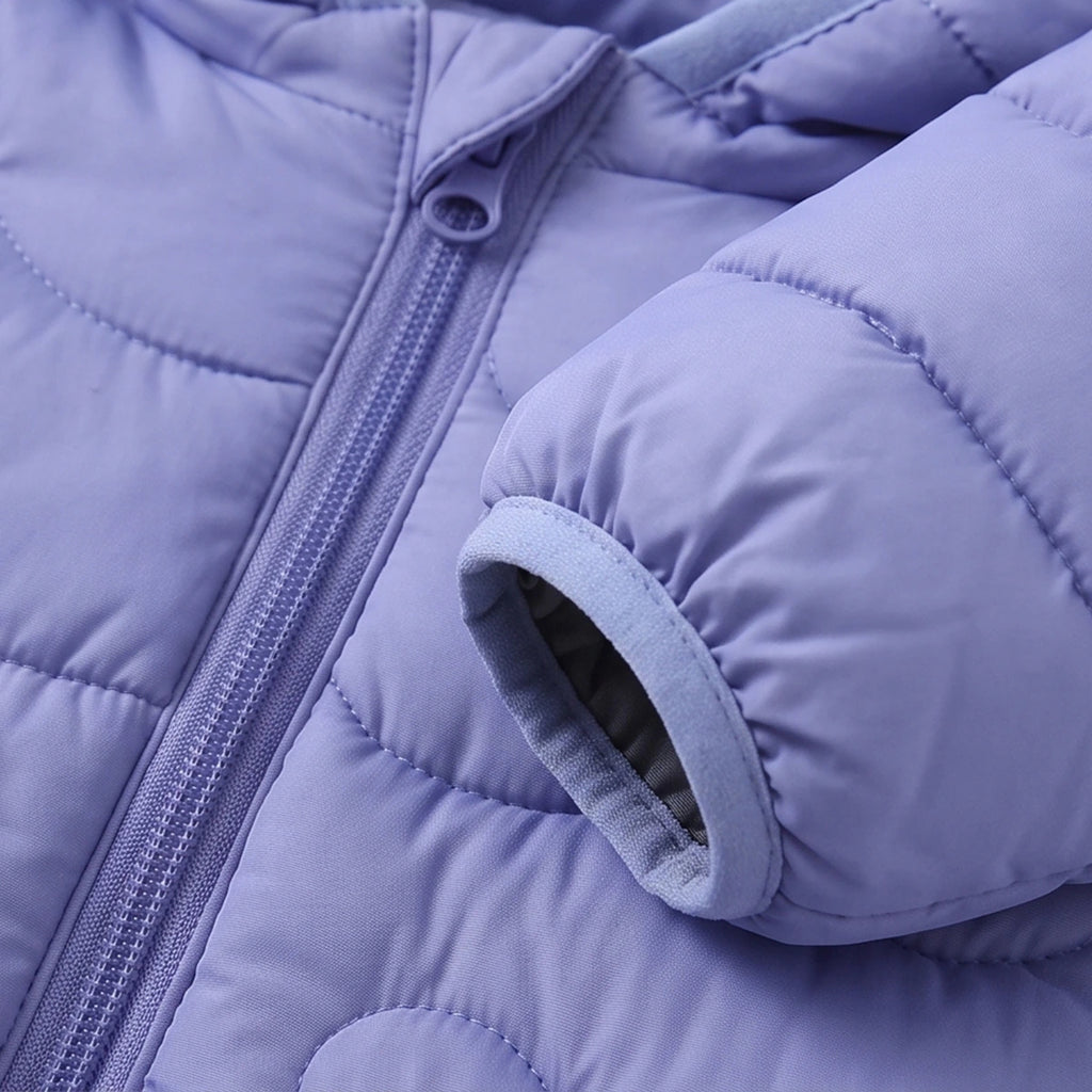 Boys Blue Bear Ear On Hood Quilted Zip-up Jacket Coats & Jackets