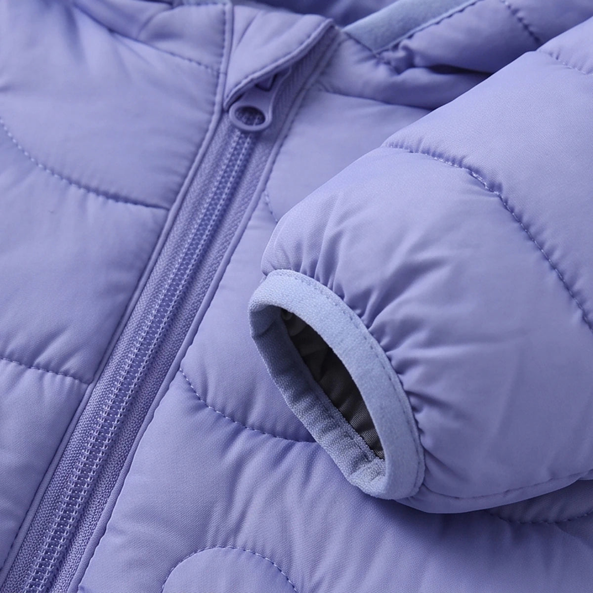Boys Blue Bear Ear On Hood Quilted Zip-up Jacket Coats & Jackets