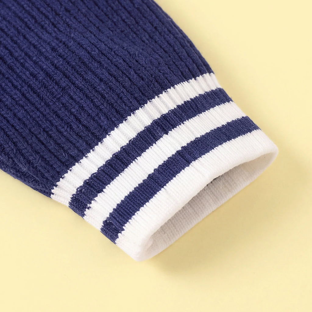 Boys Blue Self-Design Polo Sweater Sweaters & Cardigans