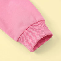 Girls Pink Heart Print Long Sleeve Sweatshirt Sweatshirts & Hoodies