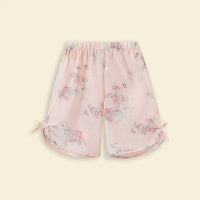 Girls Pink Floral Print Top & shorts Co-ord Sets Sets