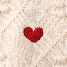 Girls Cream Heart Long Sleeve Sweater Sweaters & Cardigans