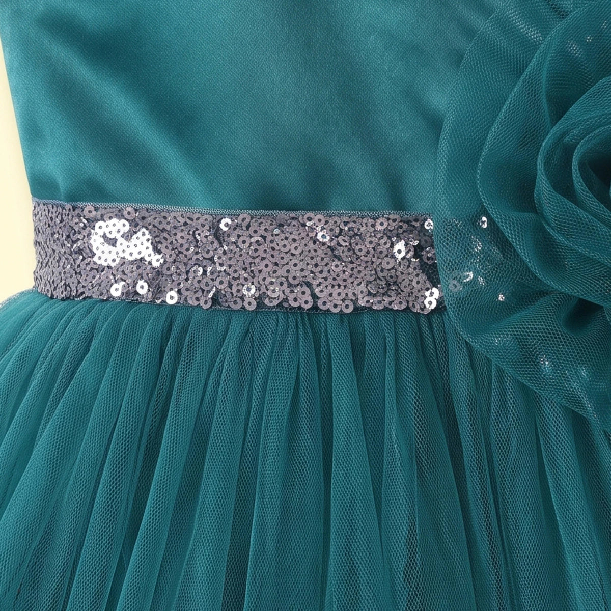 Girls Green Sleeveless Party Gown Party Dresses
