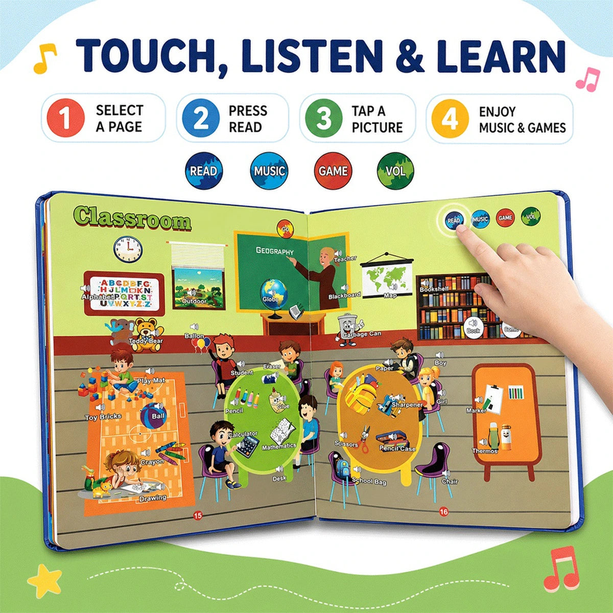 Quick Start Learning Guide -Kids Sound Book- Press, Listen, Play & Learn Toy Trending Accessories