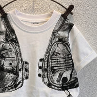 Boys Black Short Sleeve Graphic Print T-Shirt With Denim Shorts Sets 2 pc. Sets