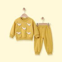 Girls Yellow Duck Applique Sweatshirt & Joggers Sets Sets Yellow 1-2 Y
